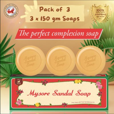 Mysore Sandal Soap Trio 450g (Pack of 3)