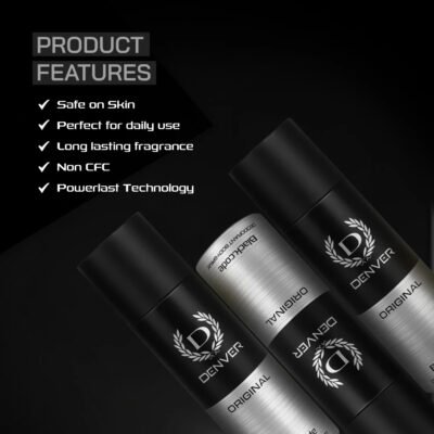 Denver Caliber, Imperial, Black Code & Honour Nano Deo – 50ml (Pack of 4) for Men