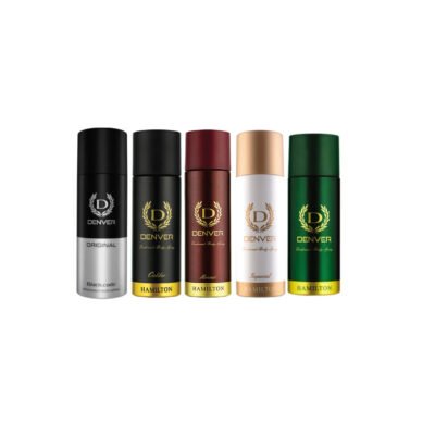 Denver Caliber, Imperial, Black Code, Hamilton & Honour Nano Deo – 50ml (Pack of 5) for Men