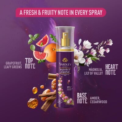 Yardley London Fine Fragrance Mist – Magnolia & Grapefruit (135 ml)